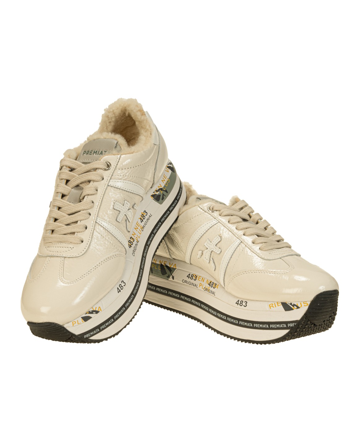 shop PREMIATA Saldi Scarpe: Premiata Sneakers 'Beth' in pelle. 
Logo Premiata ton sur ton.
Fondo platform personalizzato dalla serigrafia logata Premiata.
Altezza Suola 5 cm.
Fusbet Interno 27 cm.
Composizione: 
Suola: 85% EVA (PLASTIC MATERIAL) 15% RUBBER 
Tomaia: 40% CALF LEATHER 40% PL 20% PA.. BETH-6046 number 8114032